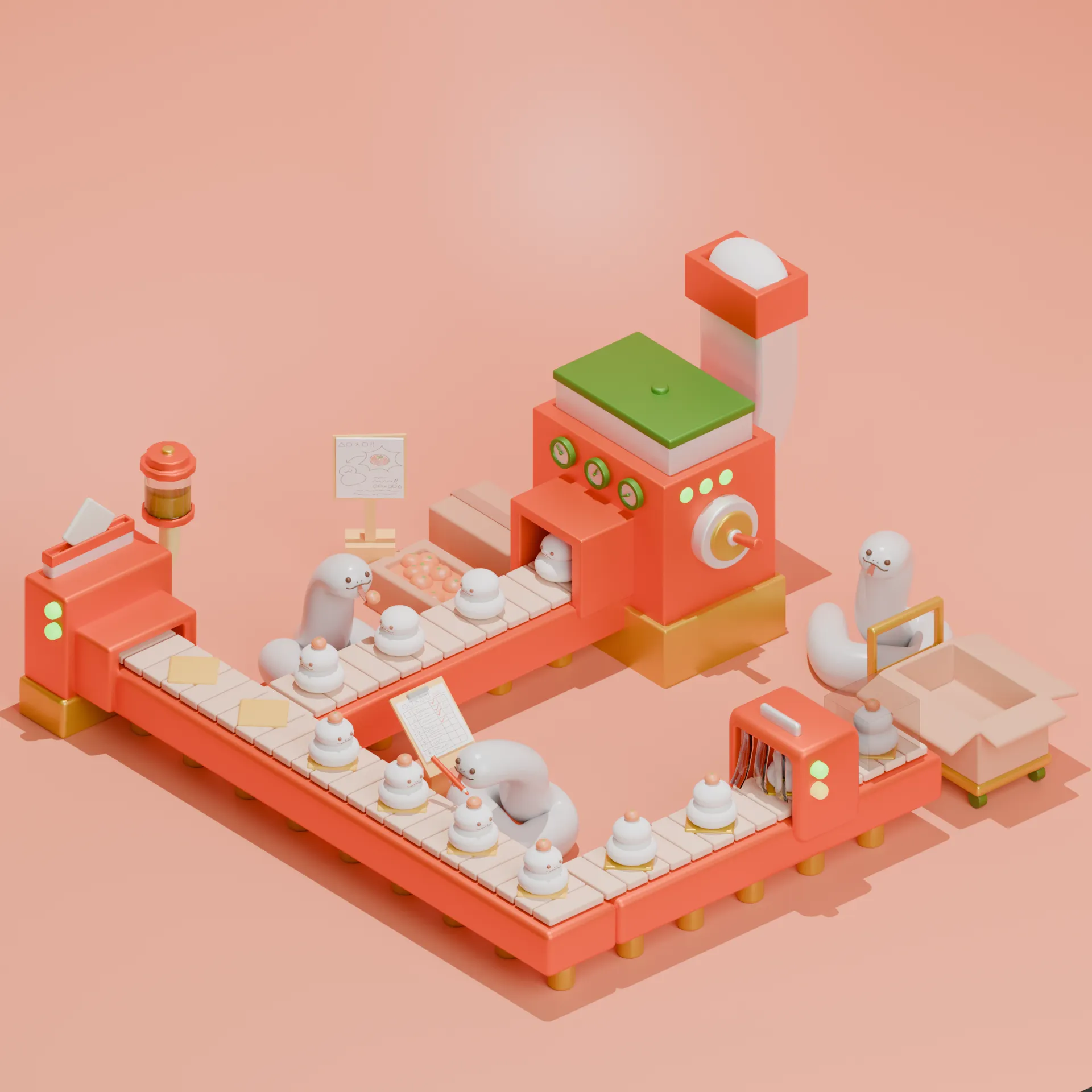 へびさんのかがみもち工場